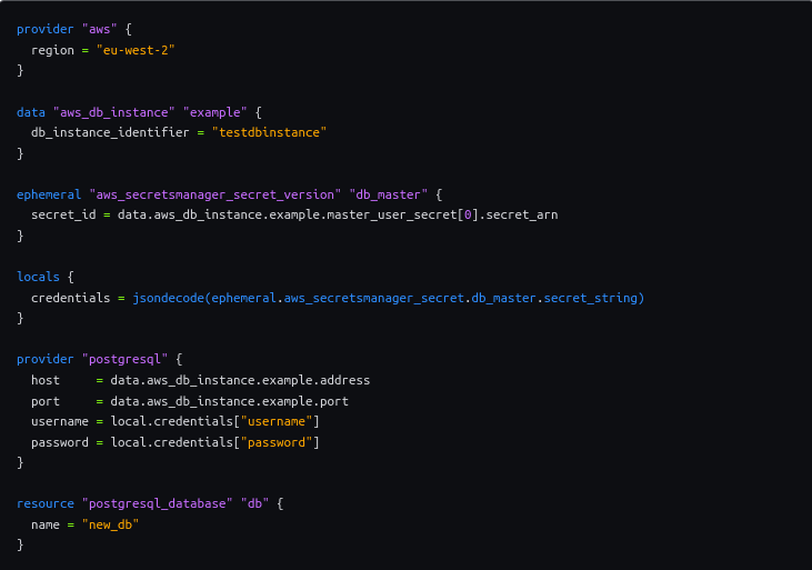 Terraform ephemeral values